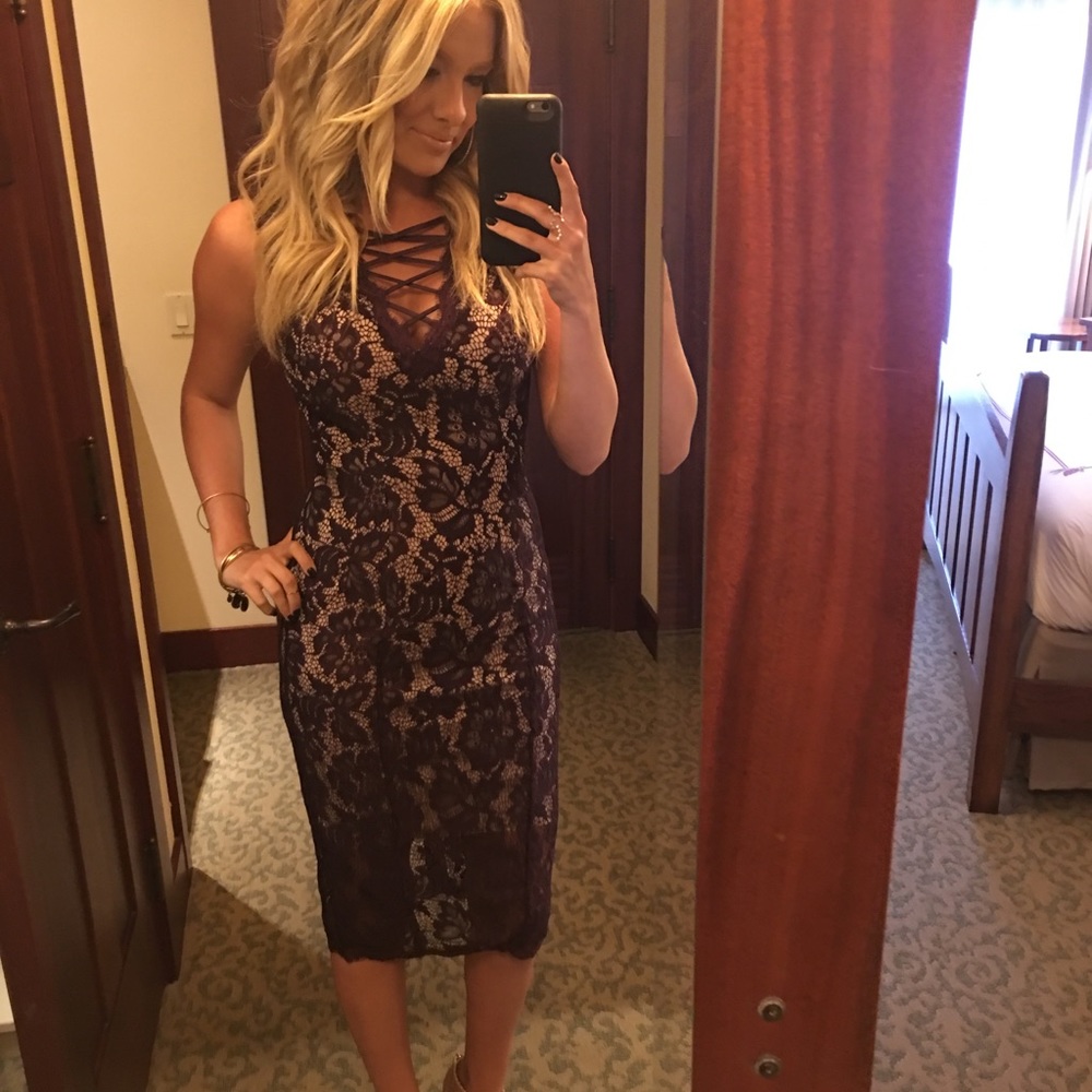 Purple lace midi